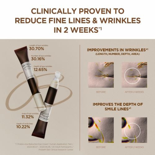 Cosmetic product packaging with clinical疗效claims on a beige background