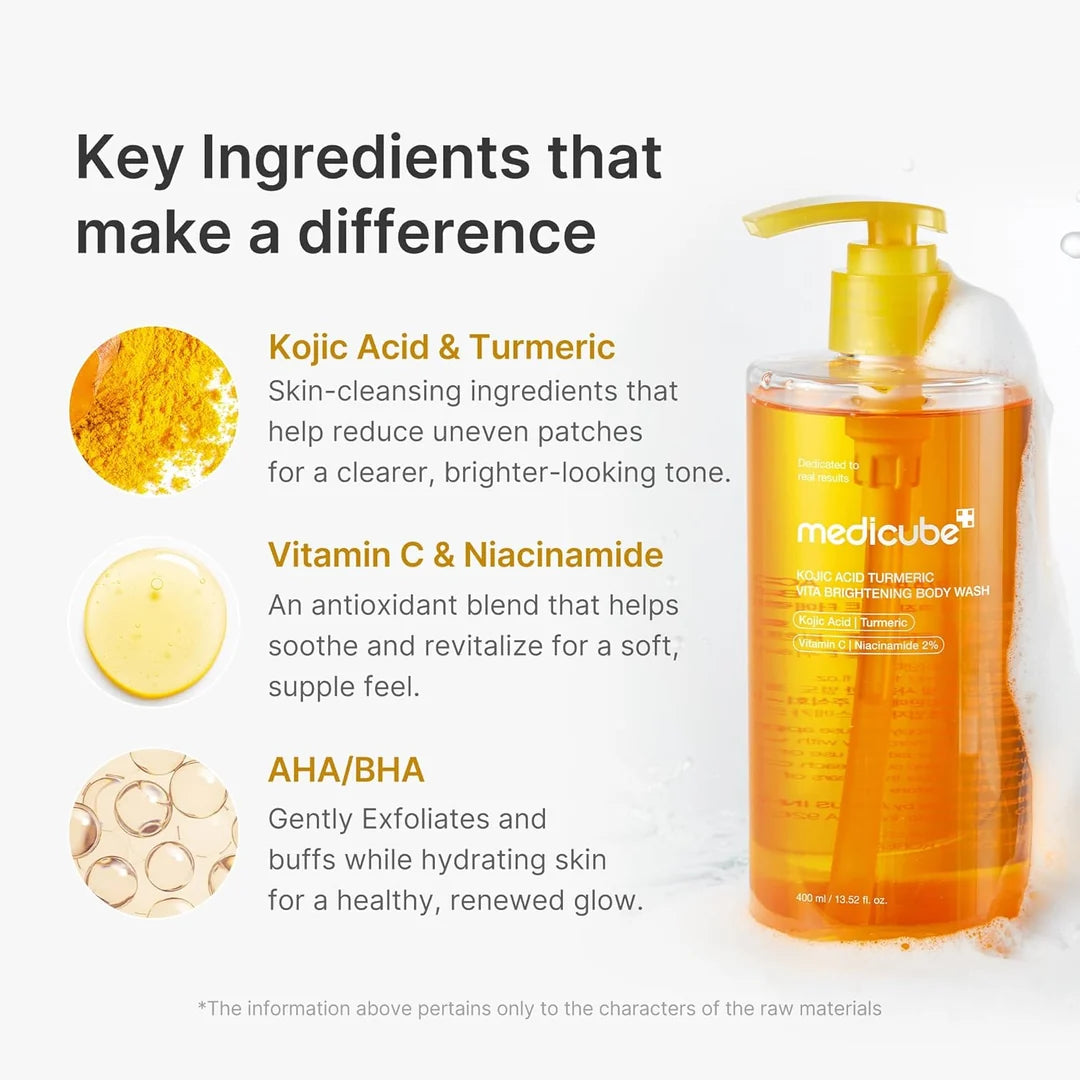 MEDICUBE Kojic Acid Turmeric Vita Brightening Body Wash – 400 ml