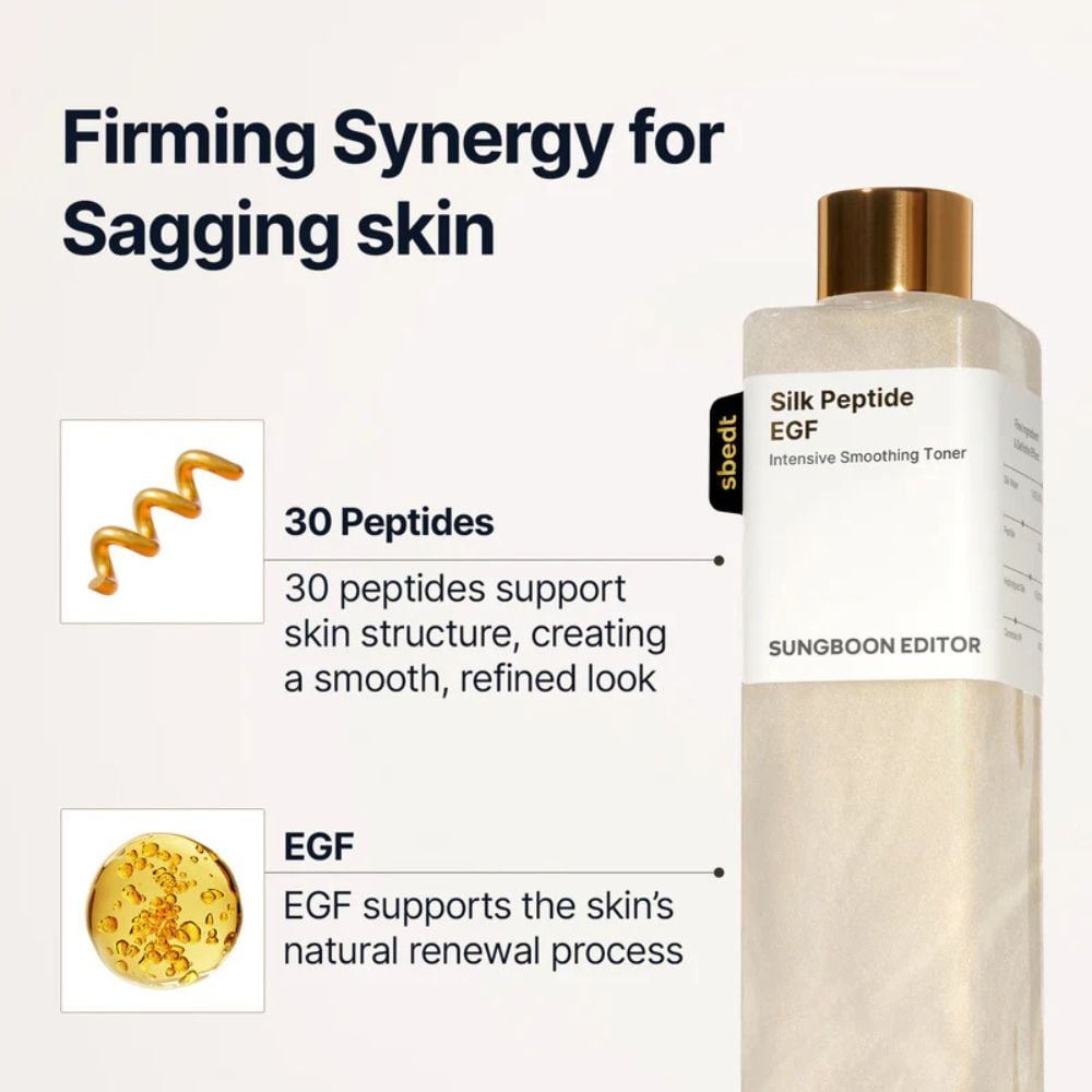 SUNGBOON Editor Silk Peptide EGF Intensive Smoothing Toner – 300 ml