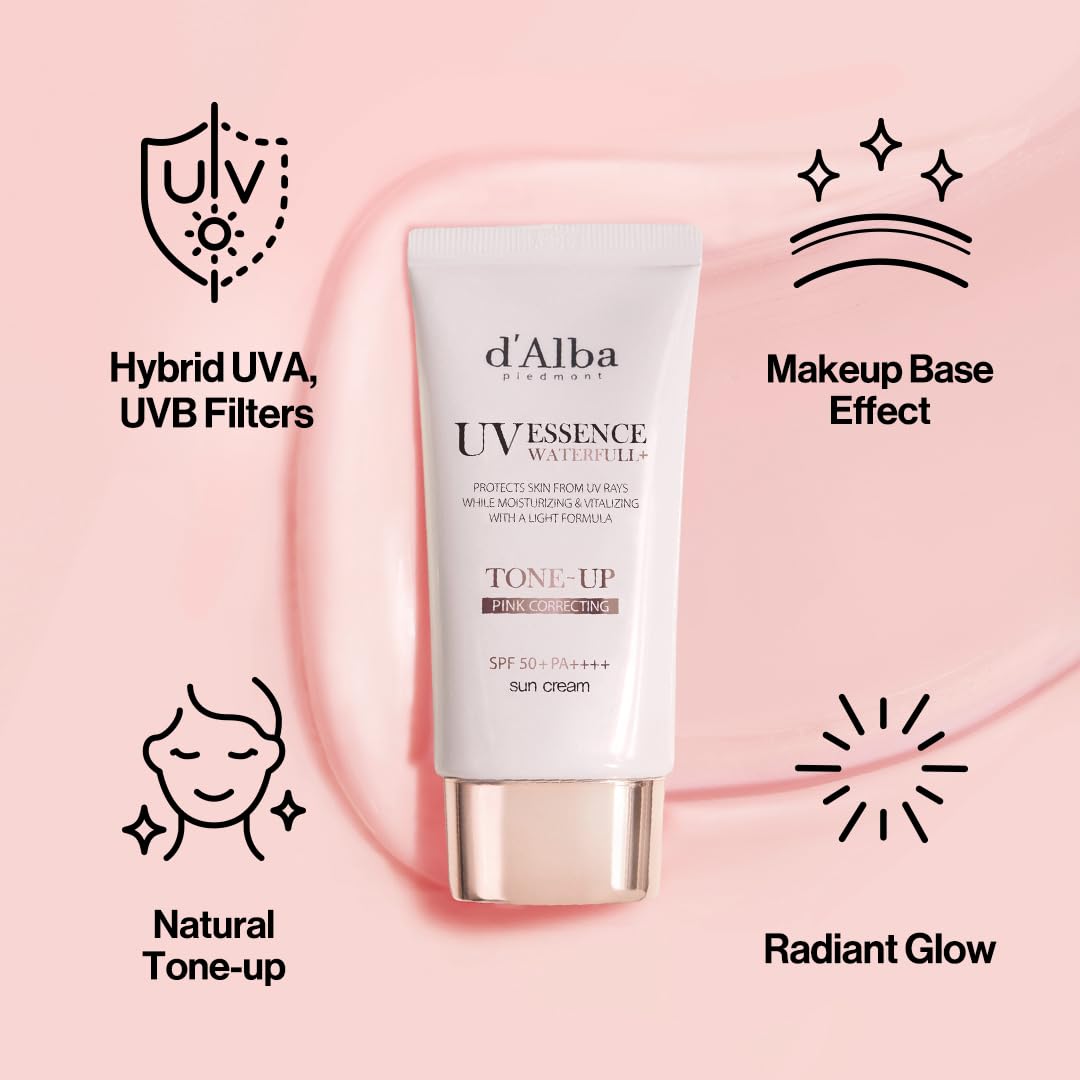 d’Alba UV Essence Waterfull+ Tone-Up Pink Correcting SPF50+