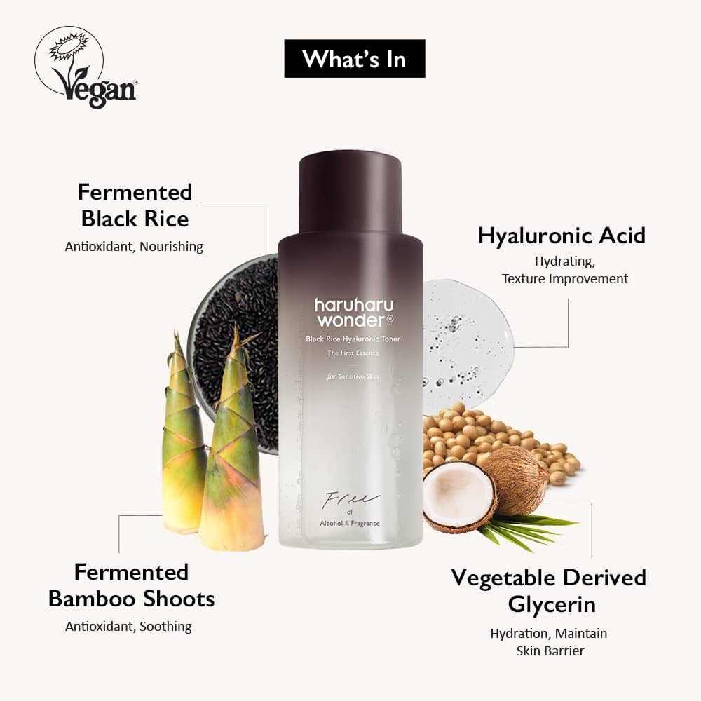 Haruharu Wonder Black Rice Hyaluronic Toner – Sin Alcohol ni Fragancia 150ml