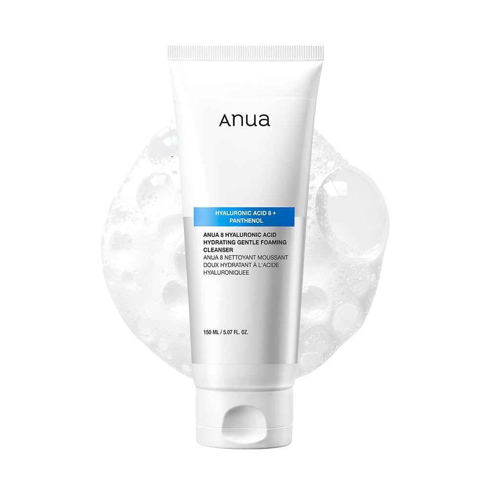 Anua skincare product with a clear plastic bag on a white background