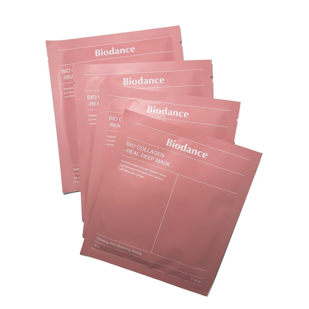 Biodance facial mask packages on a white background