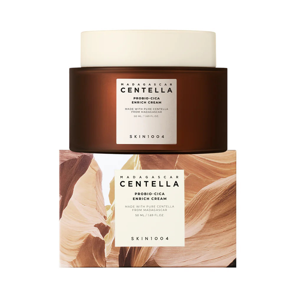 Skincare product with brown jar and white label on a white background