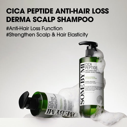 CICA Peptide Anti-Hair Loss Derma Scalp Shampoo with pump bottles on a white background