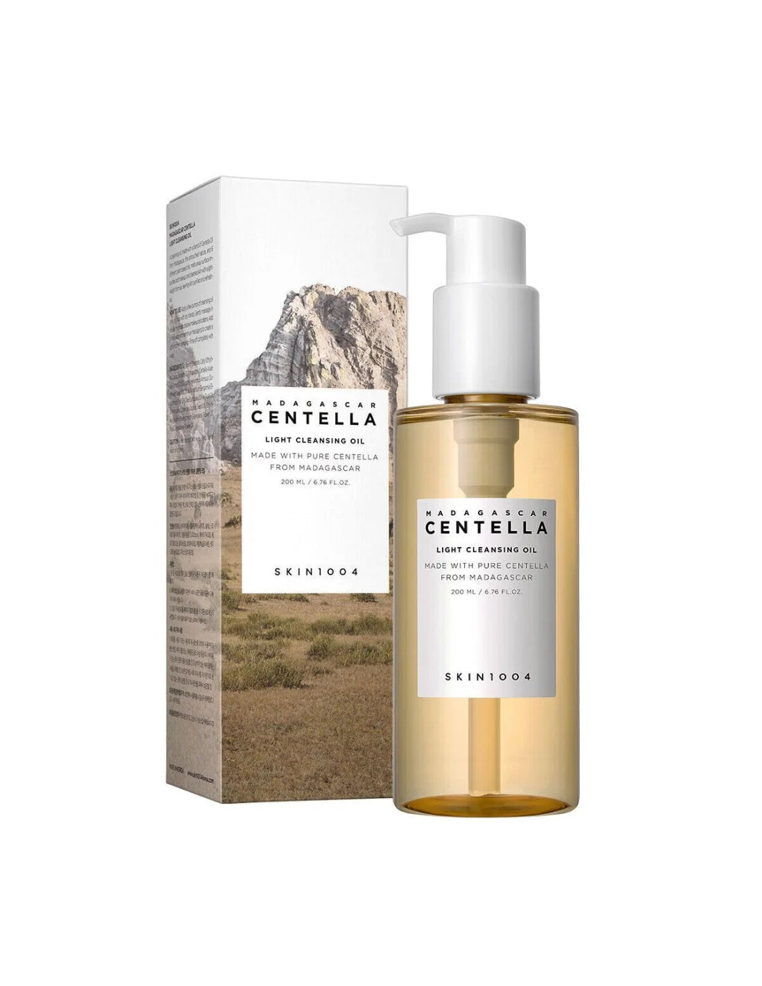 Skinfood Madagascan Centella cleansing oil with packaging on a white background