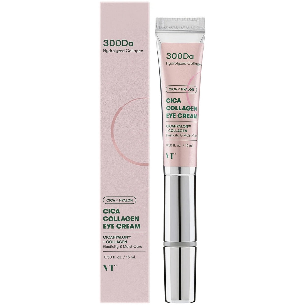 Cica collagen eye cream with packaging on a white background