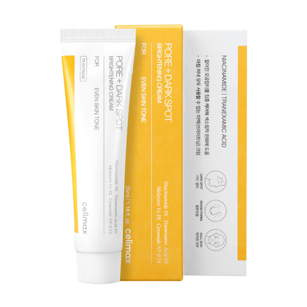 Cellmax pore + dark spot cream packaging on a white background