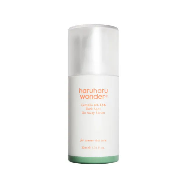 Skincare bottle labeled 'haruharu wonder' on a white background
