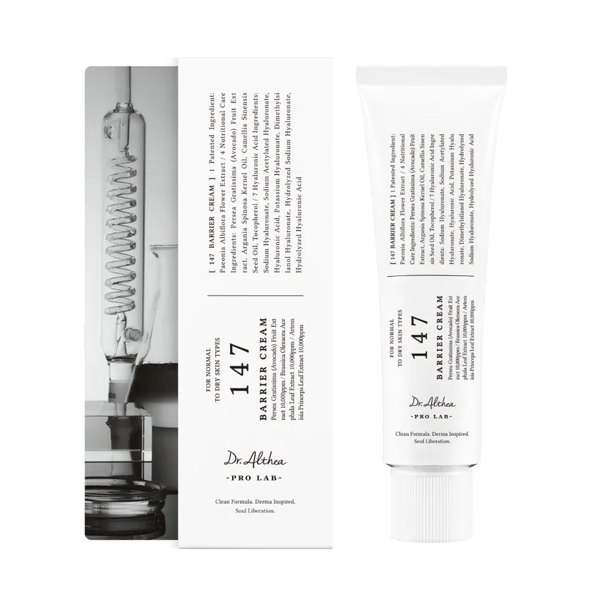 Dr. Althea 147 Barrier Cream packaging with black and white design
