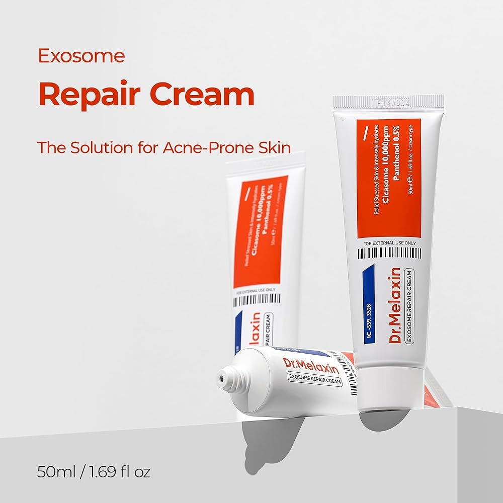 Dr. Melaxin Exosome Repair Cream packaging on a white background