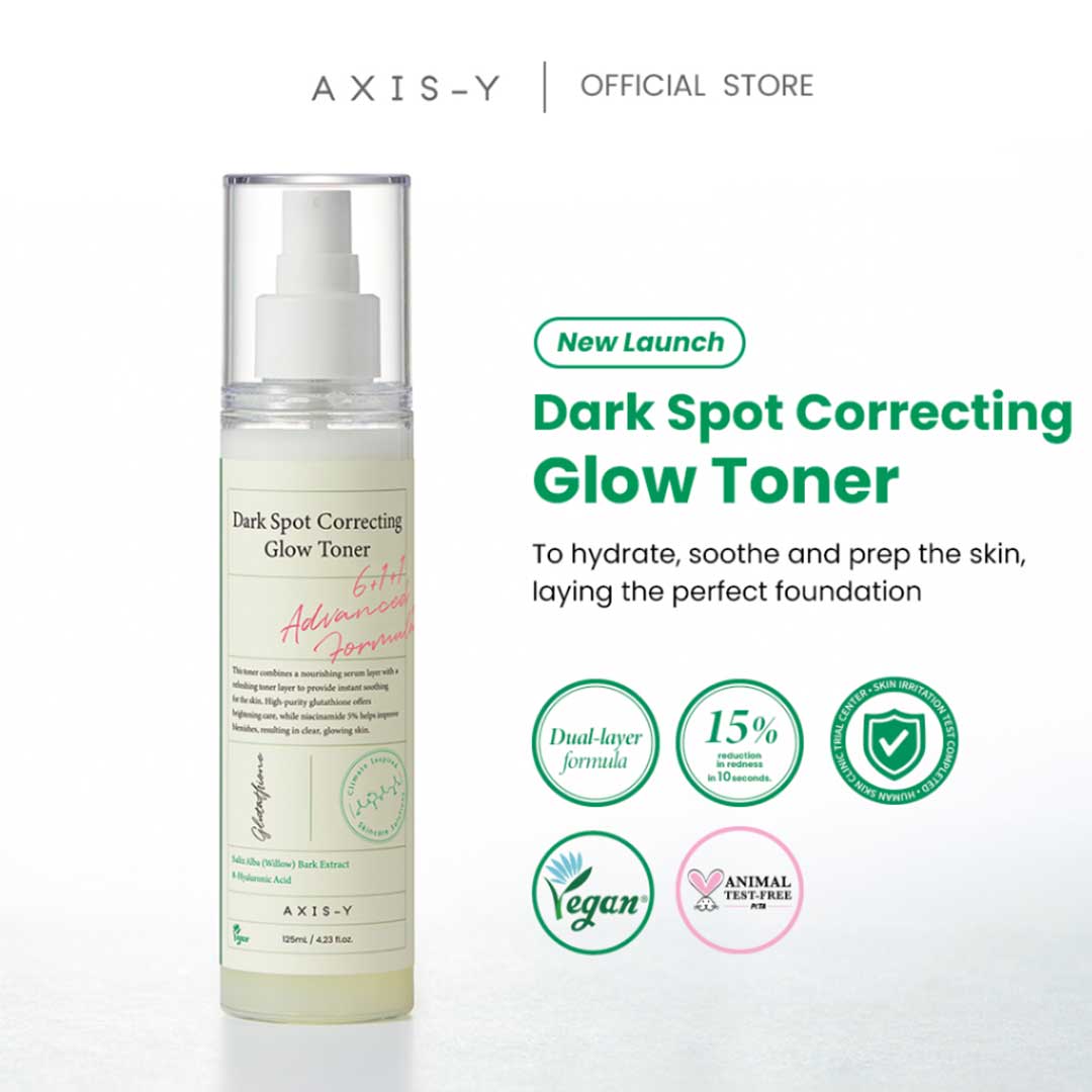 AXIS-Y Dark Spot Correcting Glow Toner bottle on a white background