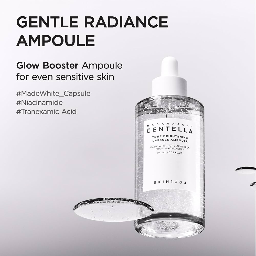 Gentle Radiance Ampoule bottle with text on a light gray background