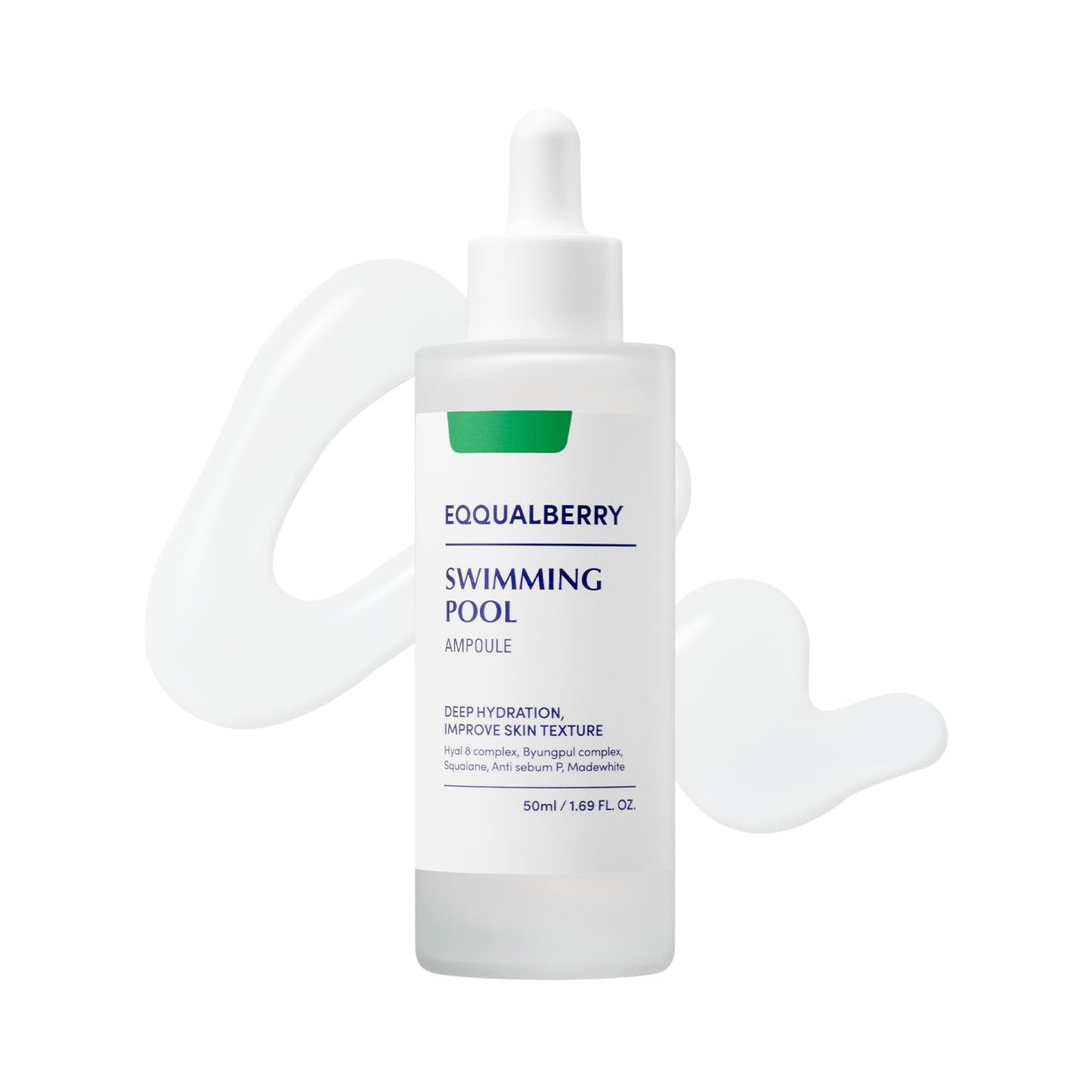 Skincare ampoule bottle with 'Equalberry' branding on a white background
