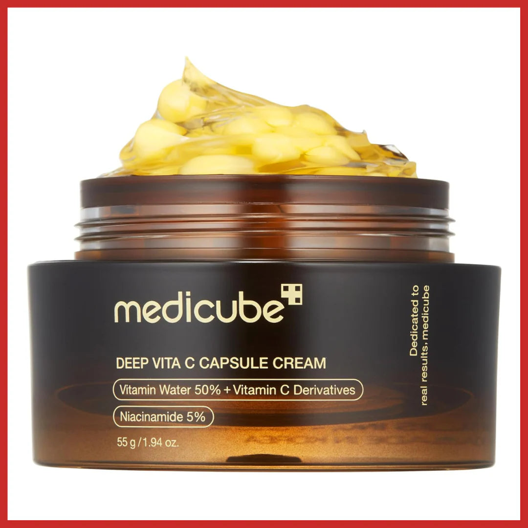 Medicube Deep Vita C Capsule Cream jar with cream on top