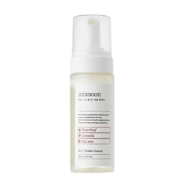 Skincare bottle labeled 'mixsoon' on a white background