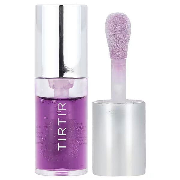 Purple lip gloss with applicator and TIRTIR branding on a white background