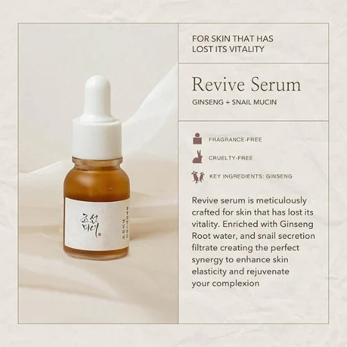 Revive Serum bottle with text on a light background