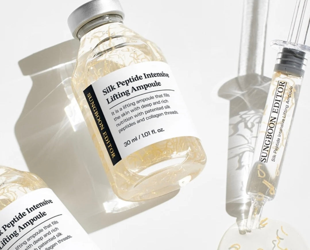 Silk Peptide Intensive Lifting Ampoule with syringe on a white background