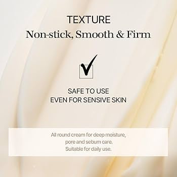 Textured cream with a checkmark indicating safety for sensitive skin.