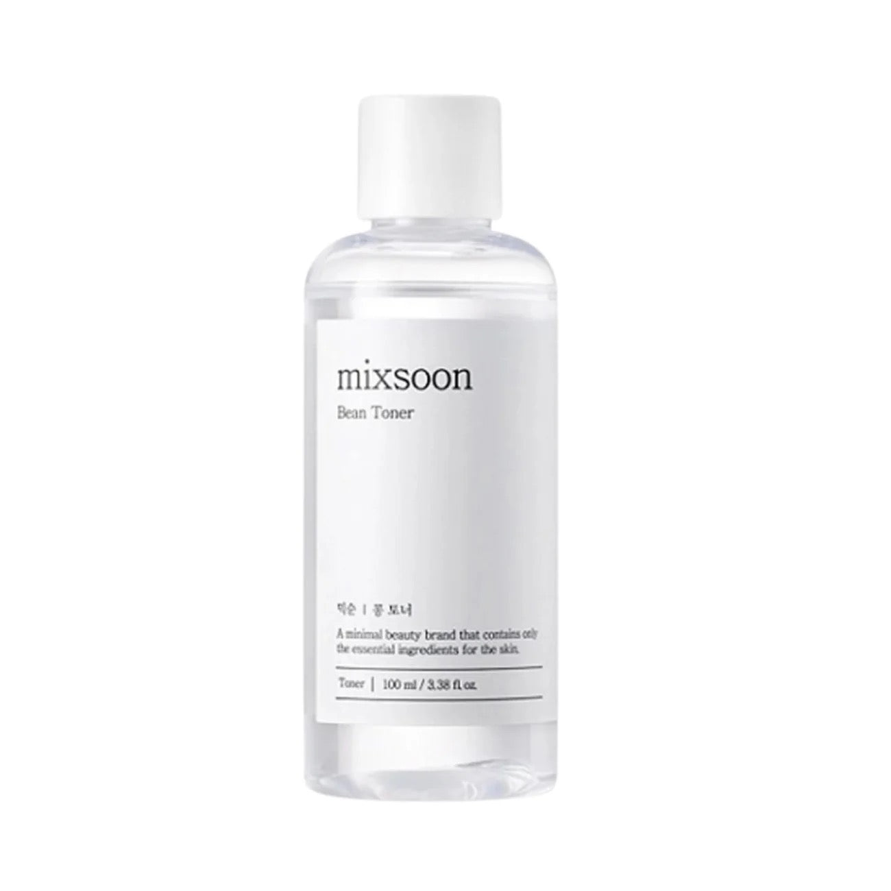 Bottle of mixsoon toner on a white background