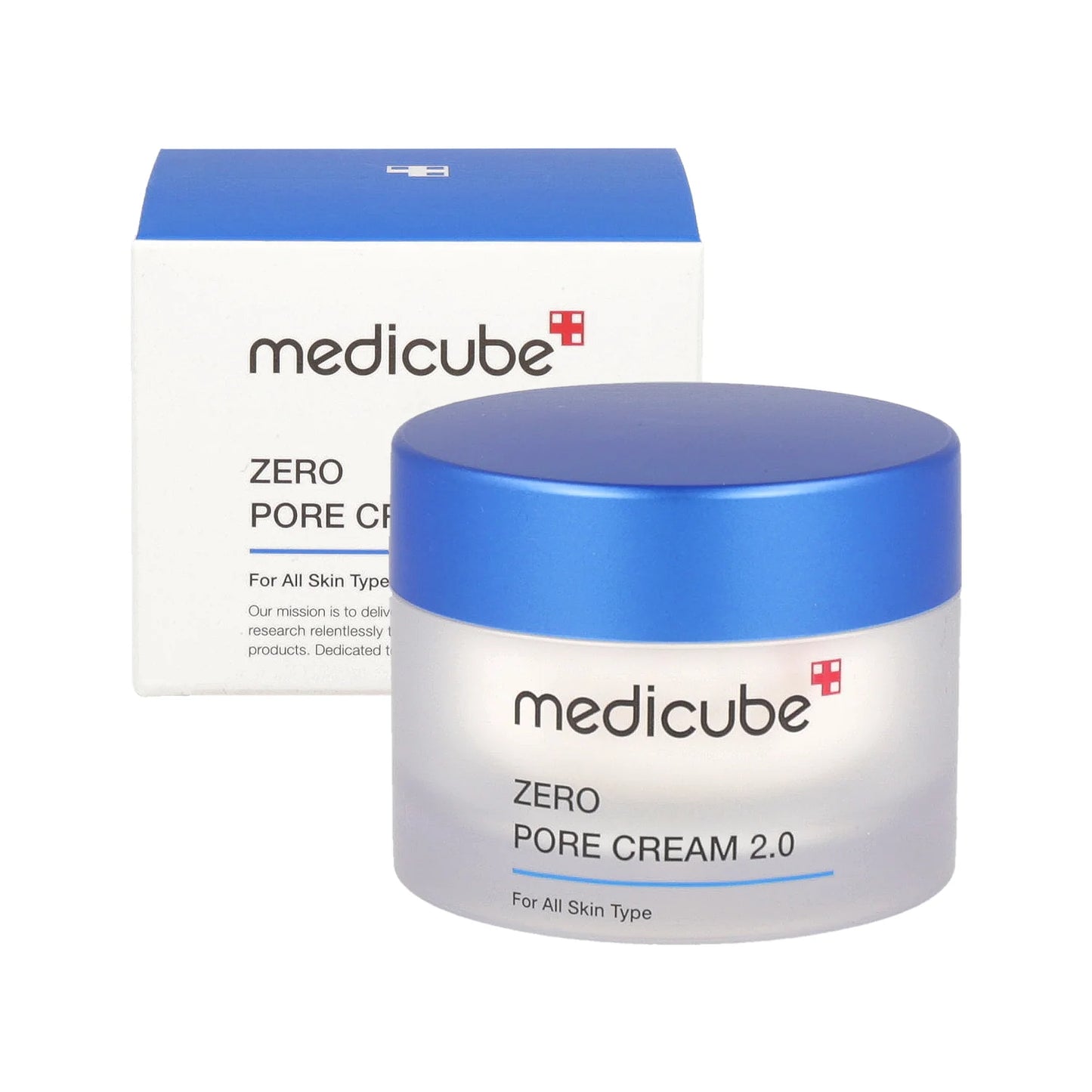 Medicube Zero Pore Cream 2.0 jar with packaging on a white background