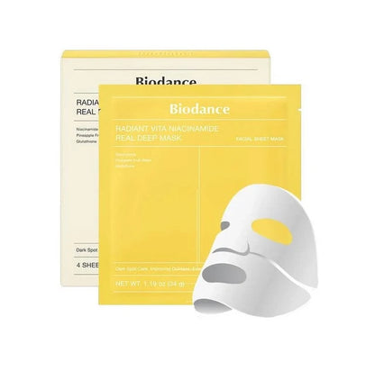BIODANCE Radiant Vita Niacinamide Real Deep Mask – 4 Sheets