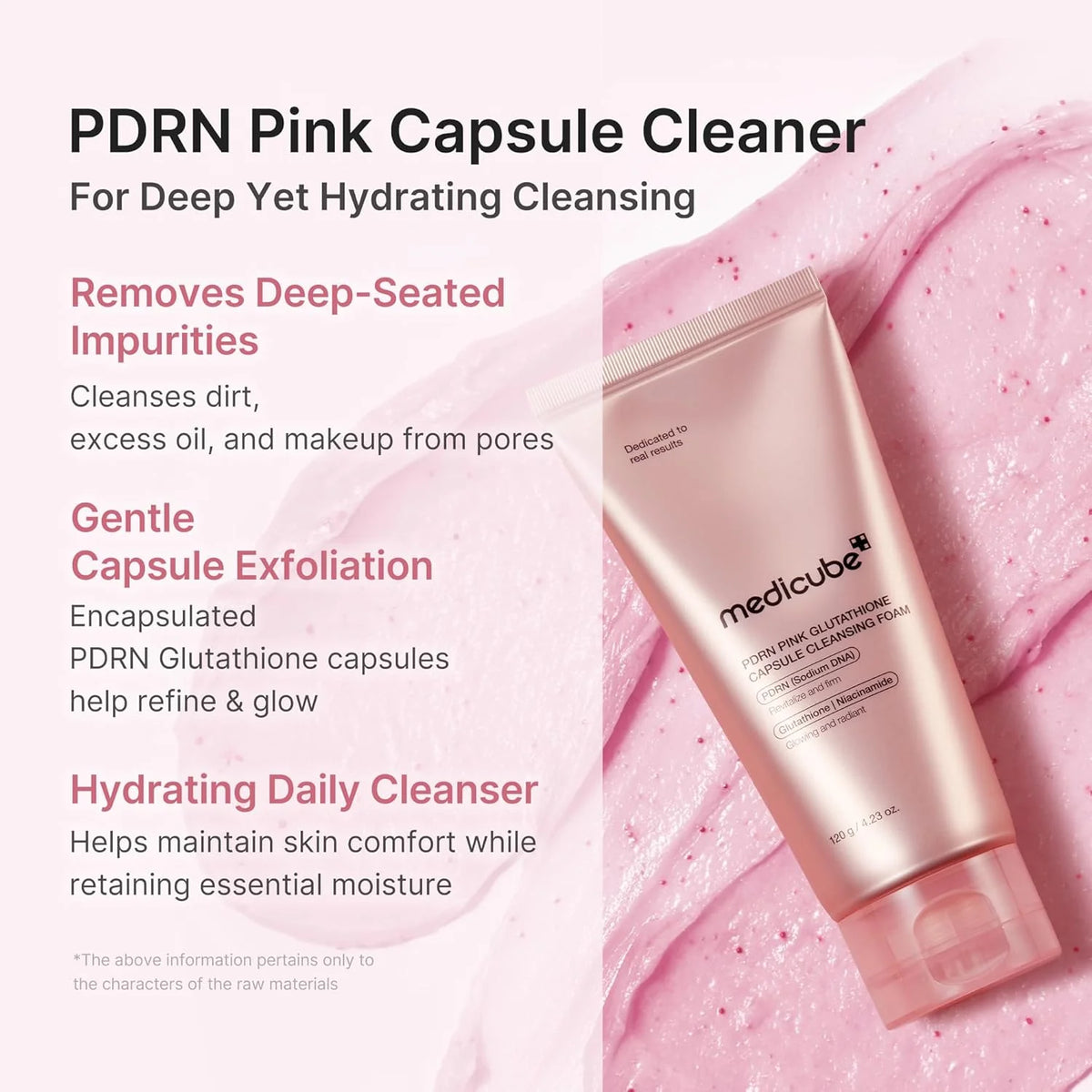 MEDICUBE PDRN Pink Glutathione Capsule Foam Cleanser – 120 g