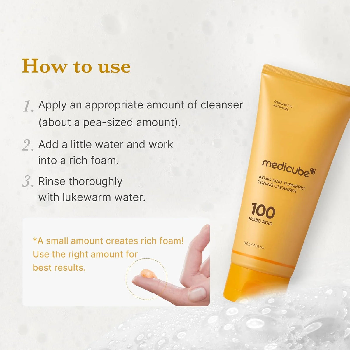 MEDICUBE Kojic Acid Turmeric Toning Cleanser – 120 g