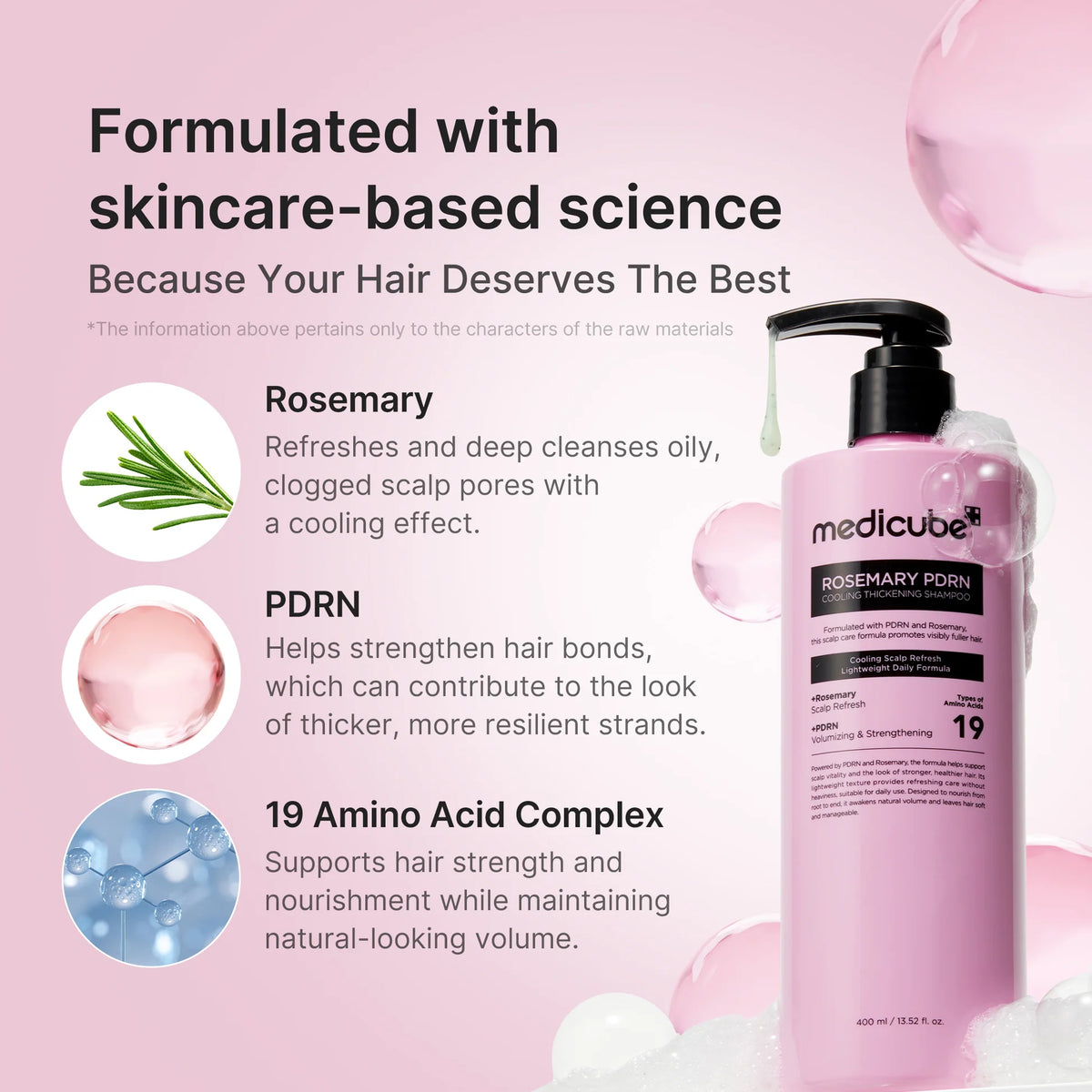 MEDICUBE Rosemary PDRN Cooling Thickening Shampoo 400ml