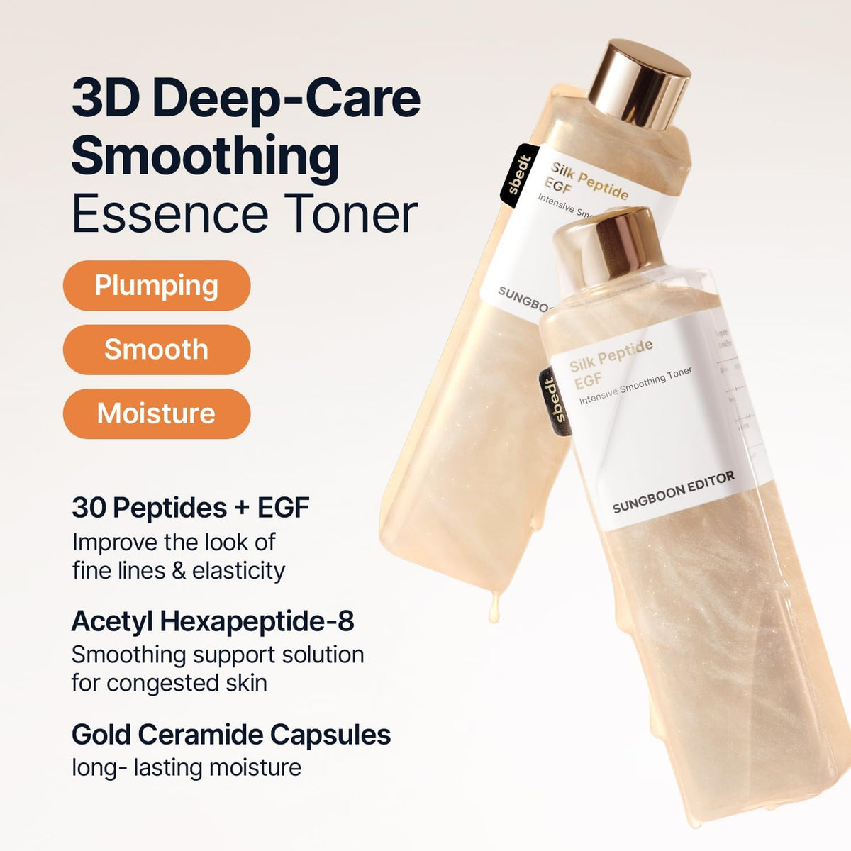 SUNGBOON Editor Silk Peptide EGF Intensive Smoothing Toner – 300 ml