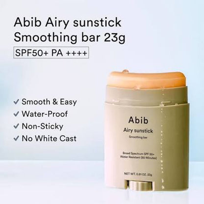 Abib Airy Sunstick Smoothing Bar SPF50+ PA++++ – 23 g