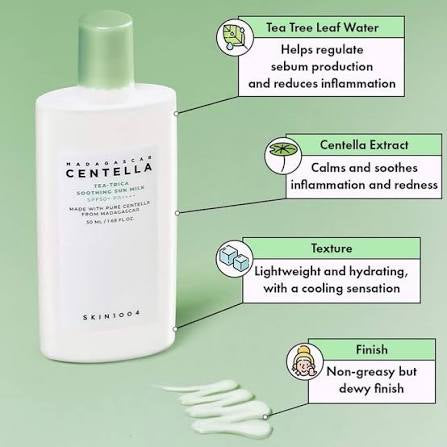 SKIN1004 – Madagascar Centella Tea-Trica Soothing Sun Milk SPF50+ PA++++ (50ml)