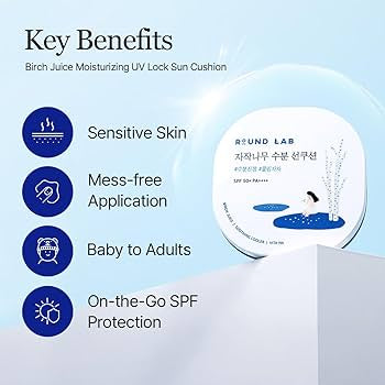 Round Lab Birch Juice Moisturizing UV Lock Sun Cushion SPF 50+