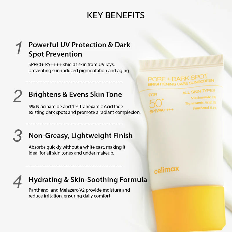 Celimax PORE + Dark Spot Brightening Care Sunscreen SPF 50+ PA++++