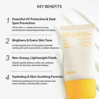 Celimax PORE + Dark Spot Brightening Care Sunscreen SPF 50+ PA++++