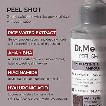Dr. Melaxin Peel Shot Exfoliating Black Rice Ampoule (80 ml)