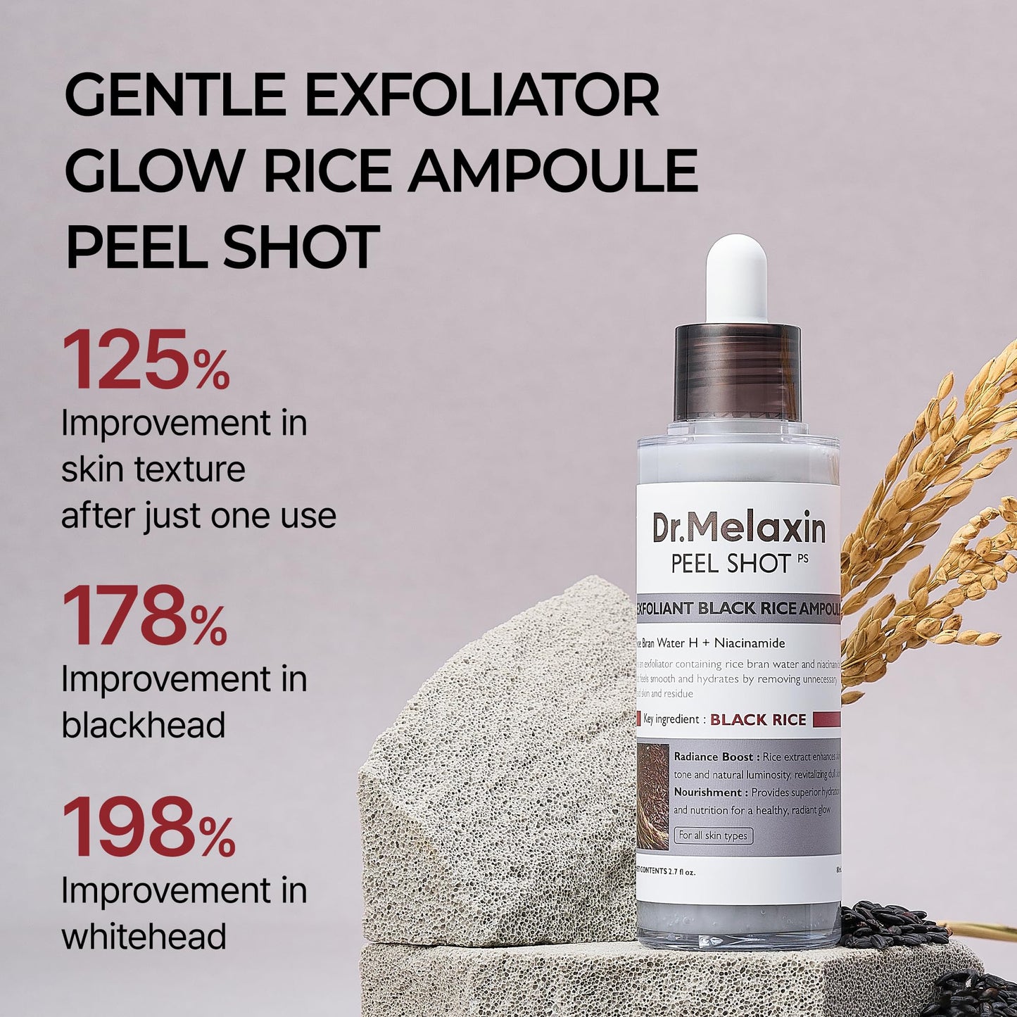 Dr. Melaxin Peel Shot Exfoliating Black Rice Ampoule (80 ml)