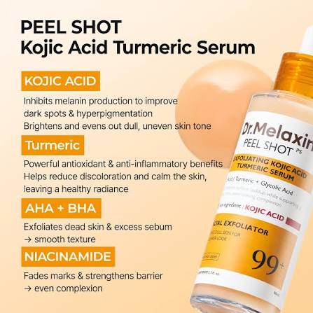 Dr. Melaxin Peel Shot PS Exfoliating Kojic Acid Turmeric Serum 80ml
