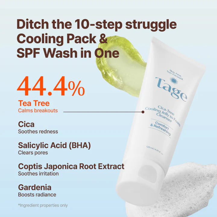 Tage Cica-Tree Cooling Jelly To Foam Cleanser 120ml