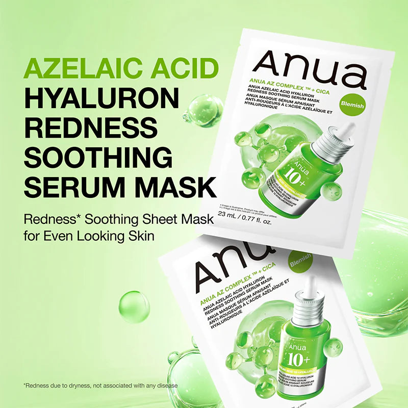 Anua Azelaic Acid 10+ Hyaluron Redness Soothing Serum Mask (23 ml)