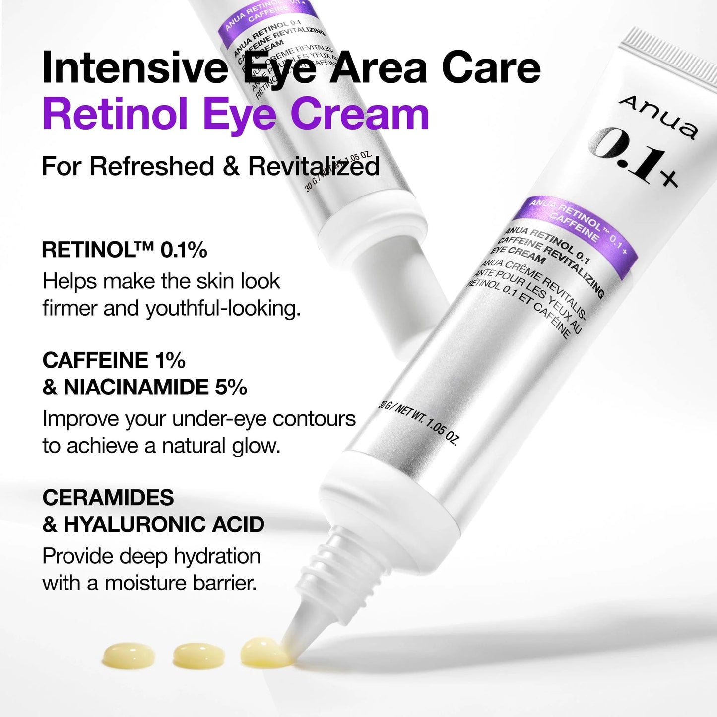 Anua Retinol 0.1 Caffeine Revitalizing Eye Cream 30 ml