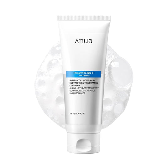 Anua skincare product with a clear plastic bag on a white background