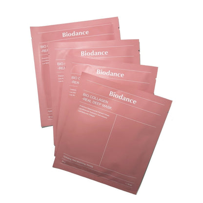 Biodance facial mask packages on a white background