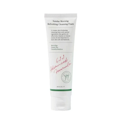Tube of Sunday Morning Refreshing Cleansing Foam on a white background