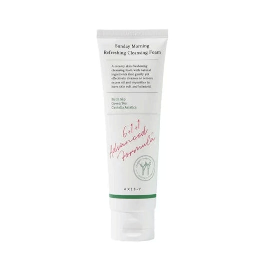 Tube of Sunday Morning Refreshing Cleansing Foam on a white background