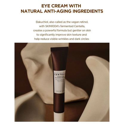 Eye cream with natural anti-aging ingredients on a blurred background