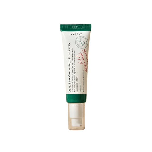 Tube of Axis-Y Dark Spot Correcting Glow Serum on a white background