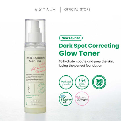 AXIS-Y Dark Spot Correcting Glow Toner bottle on a white background