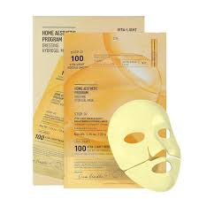Sheet mask with packaging on a white background